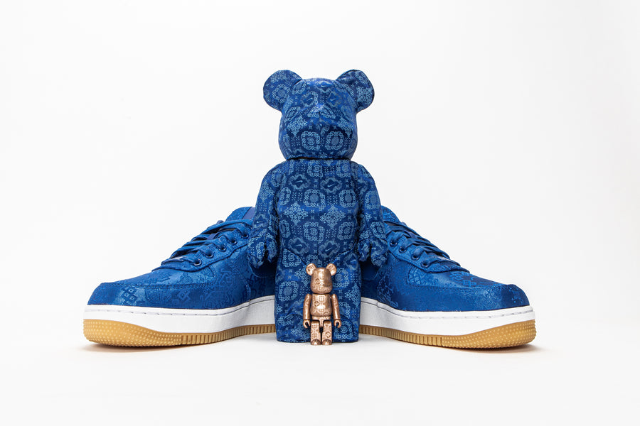 CLOT AND NIKE CONTINUE THE “ROYALE UNIVERSITY BLUE SILK” STORY WITH A 400% MEDICOM TOY BE@RBRICK