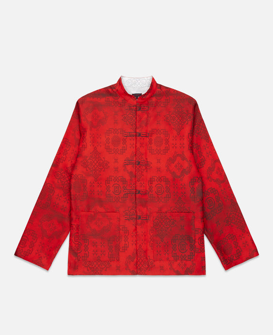 Printed Silk Shirt (Red)