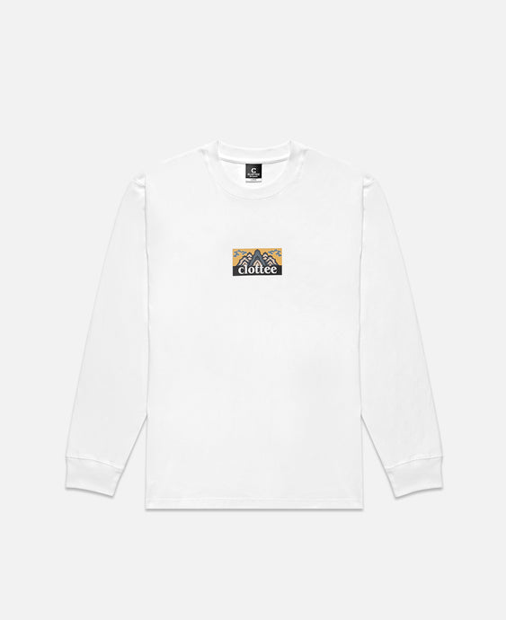 CLOTTEE Boxy Print L/S T-Shirt (White)