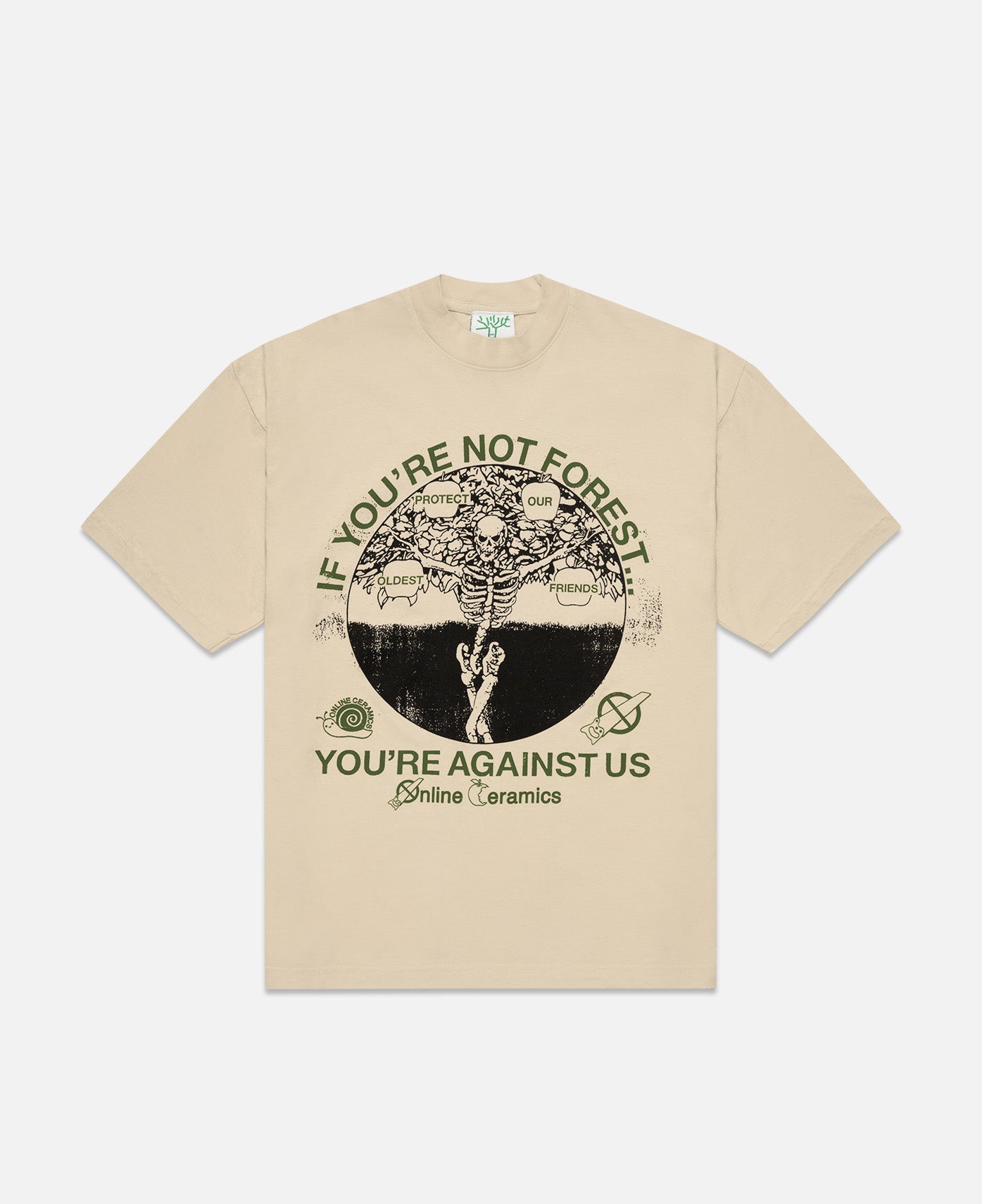 Forest Or Against Us T-Shirt (Beige)