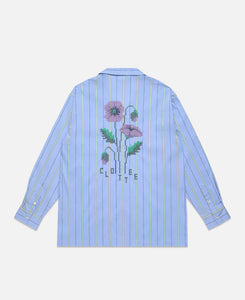 Stripes & Flower L/S Shirt (Blue)
