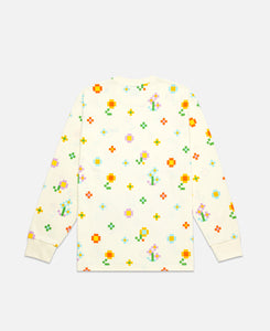 Floral Print L/S T-Shirt (Cream)