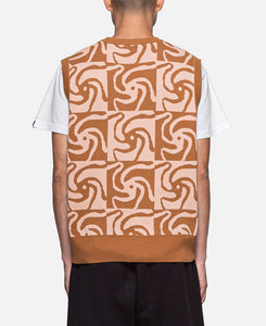 Pinwheel Knitted Vest (Brown)